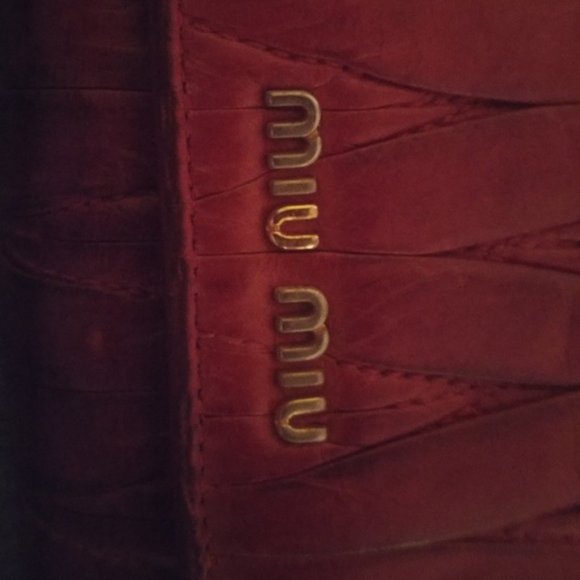 Long pink gold Miu Mui prada clutch leather wallet - Picture 8 of 8
